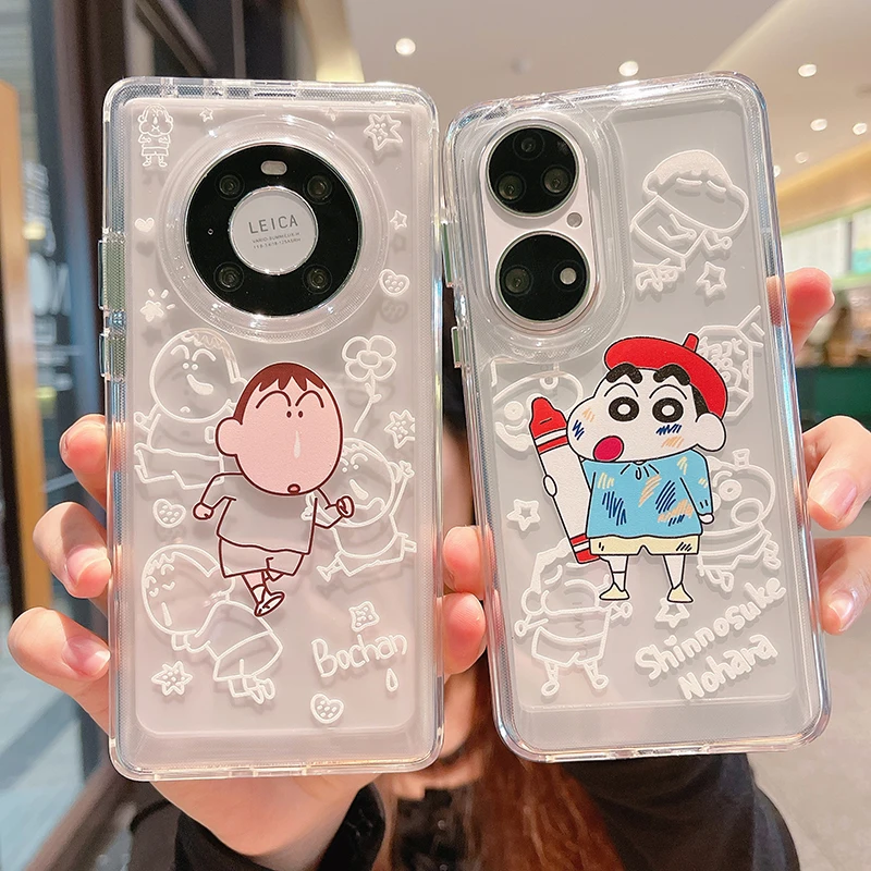 

Bandai Crayon Shin-chan Phone Case for Huawei P30 P40 P50 Pro mate30 40 Pro Honor 50 5G nova7 8 9 Pro Cover