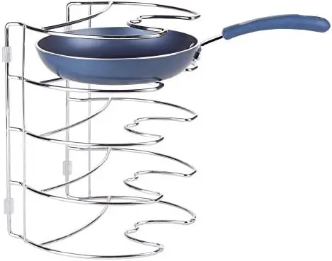 

Classico, a shelf organizer for storing kitchen cabinets, used for pot covers, frying pan, chrome plating