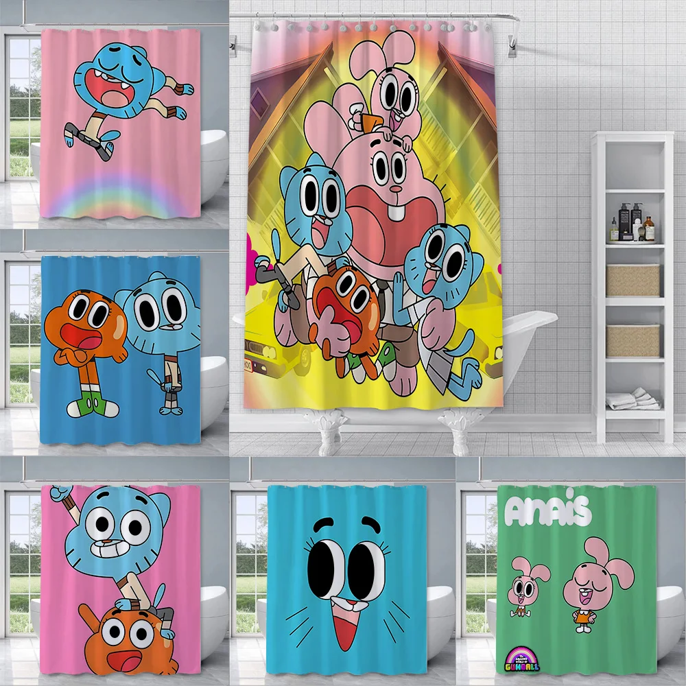 Удивительный мир G-Gumball душевая занавеска водонепроницаемый полиэфирный