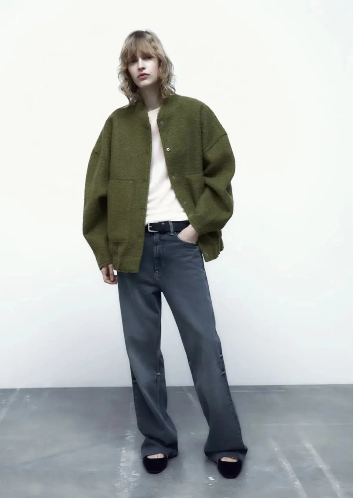 2023 High-quality Women's Solid Color Short Jacket Spring Single Breasted Coat Women's Large Pocket Long Sleeve Coat Warm Jacket