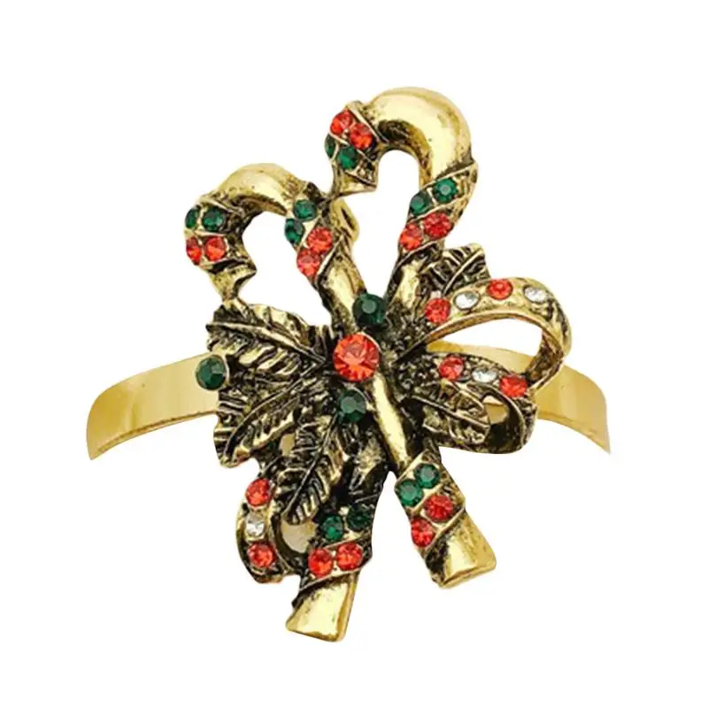 

Рождественские держатели для салфеток, Золотая салфетка, рандомные пряжки для салфеток, украшение для рождественского ужина, вечеринки, св...