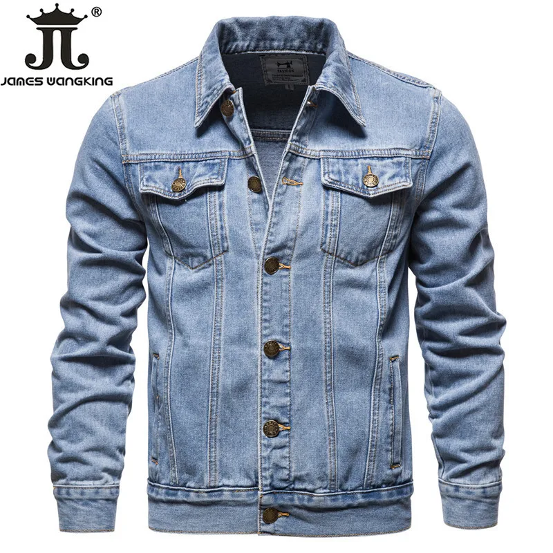 

Size 5XL Mens Fashion Boutique Casual Blue Black Denim Jacket High-end Brand Male Slim Solid Color Casual Denim Cowboy Caot