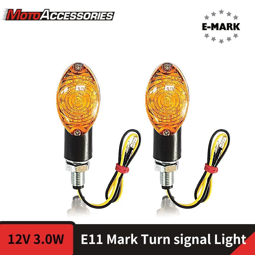 

Индикатор поворота для мотоцикла, 12 В, сертифицированный E-mark, светодиодный фонарь янтарного цвета, мигающий свет для Honda, Suzuki, Yamaha, Kawasaki, KTM
