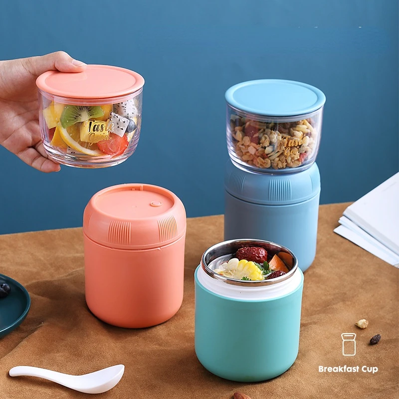 

Mini Thermal Lunch Box Stainless Steel 2 Layer Food Container Soup Vaccum Cup For Kids Insulated Thermos Storage Boxes Tableware