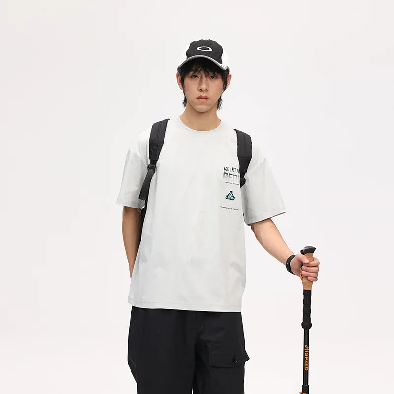 Новая летняя модная повседневная универсальная мужская футболка с круглым