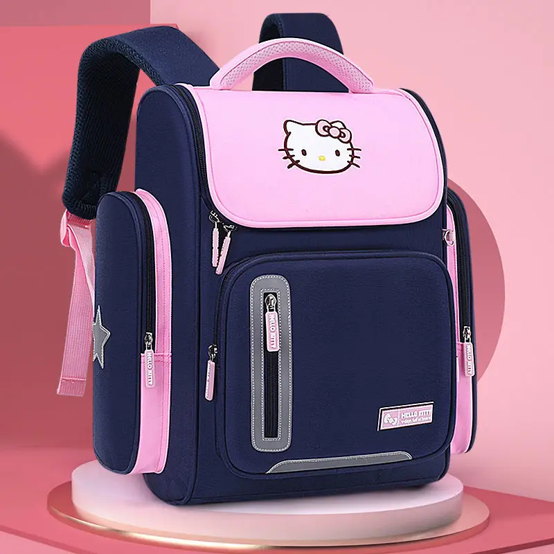 Sanrio Hello Kitty Bag Primary School Schoolbag Girls Children Grade Lightweight Spine-Protective Burden Alleviation Backpack