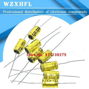 10pcs100v 2.2/3.3U/4.7/6.8/10 UF/15/22/33/47uf  NP 10x16mm frequency division Promise NP axial horizontal electrolytic capacitor