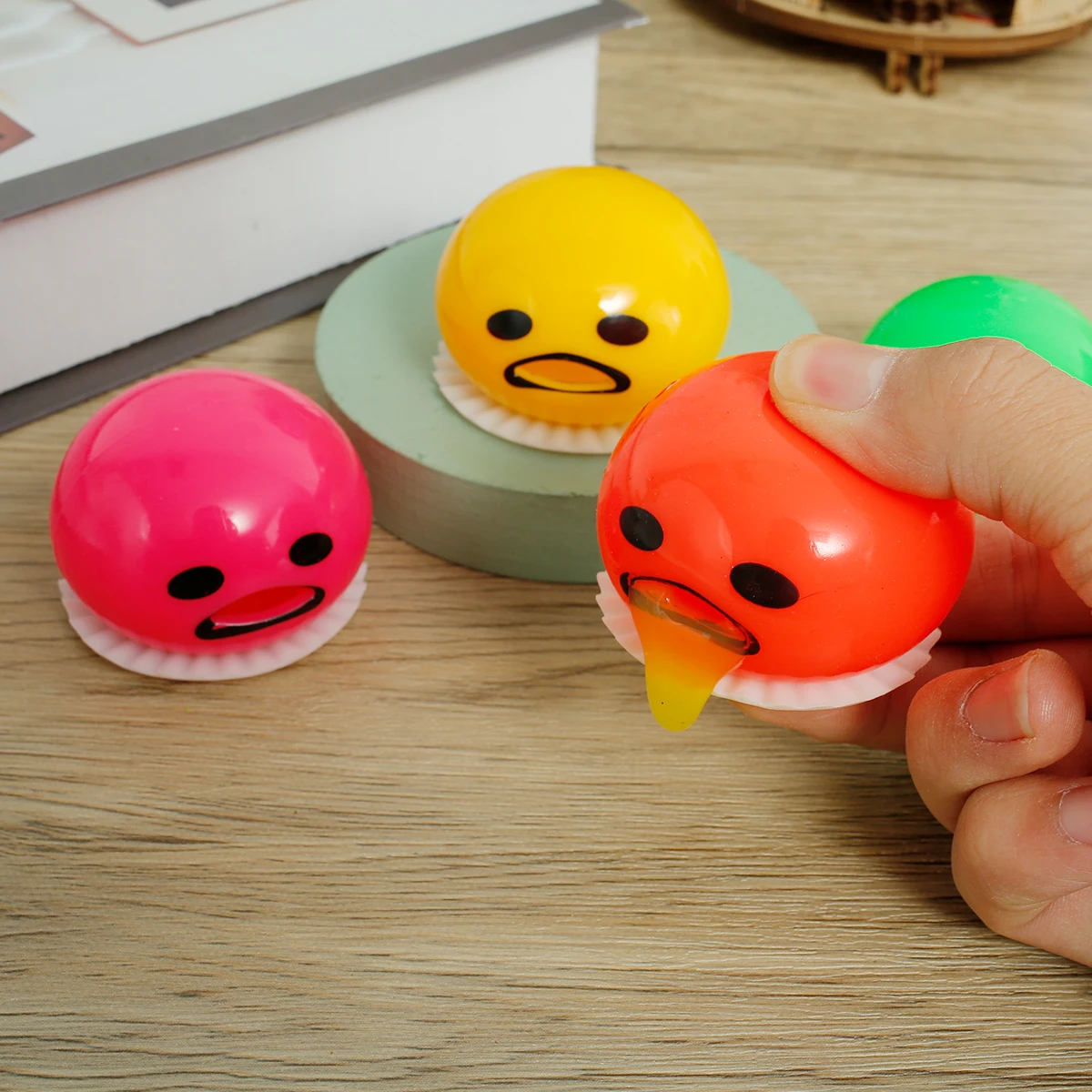 

Funny Stress Relief Toy Vomiting Sucking Lazy Egg Yolk Vent Decompression Squeeze Toy Fidget Sensory Toy Novelty Cute Relief Toy