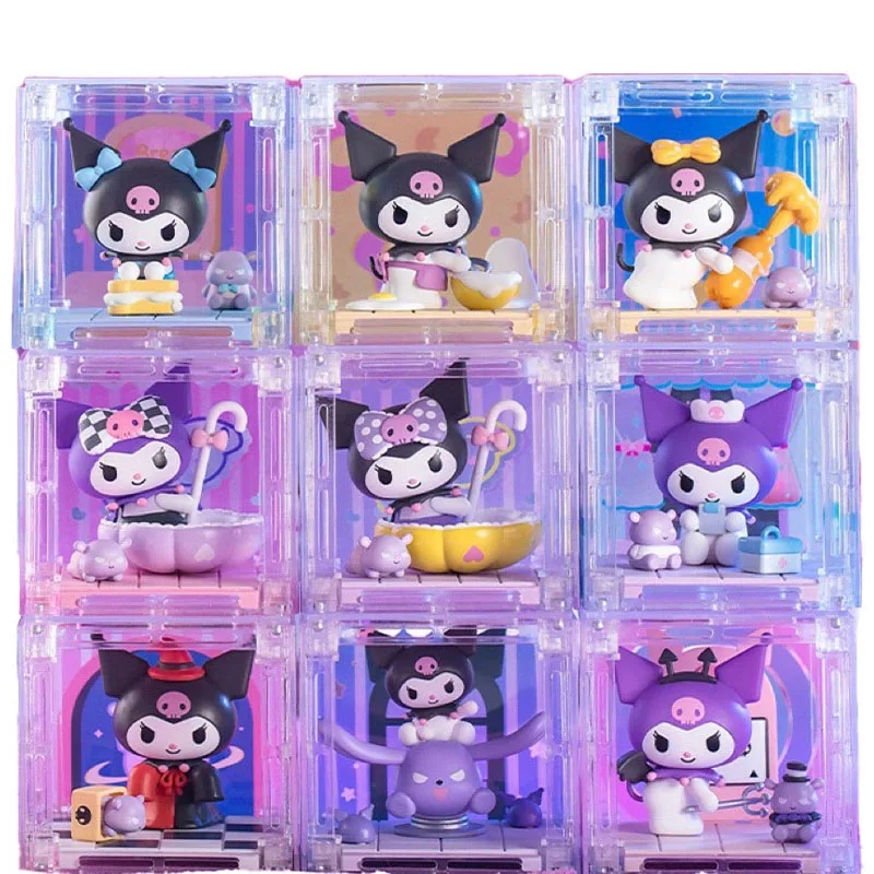 

Милая коробка-сюрприз Sanrio Kuromi, аниме фигурка, таинственность, сюрприз, колокольчик, серия удивителей, подарки на день рождения и Рождество