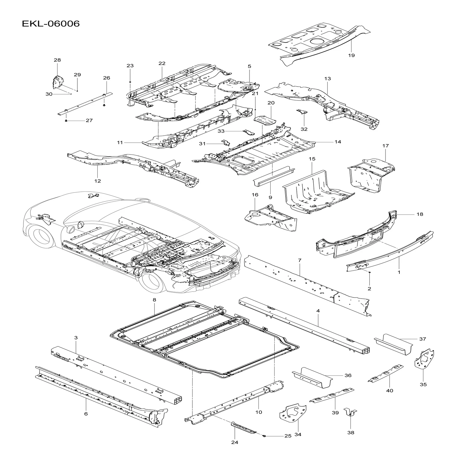 Для BYD SEAL балка заднего бампера в сборе EKEA- 8400020 8400077