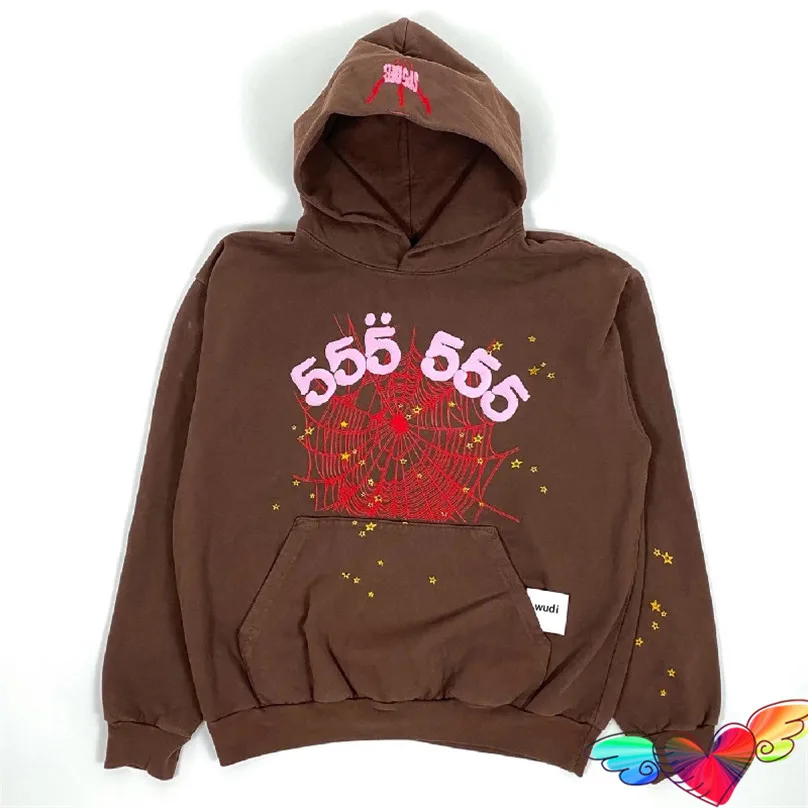 

2022 Foam Printed 555555 Hoodie Men Women 1:1 High Quality Digital Pink Graphic Sp5der 555555 Sweatshirts Young Thug Pullovers