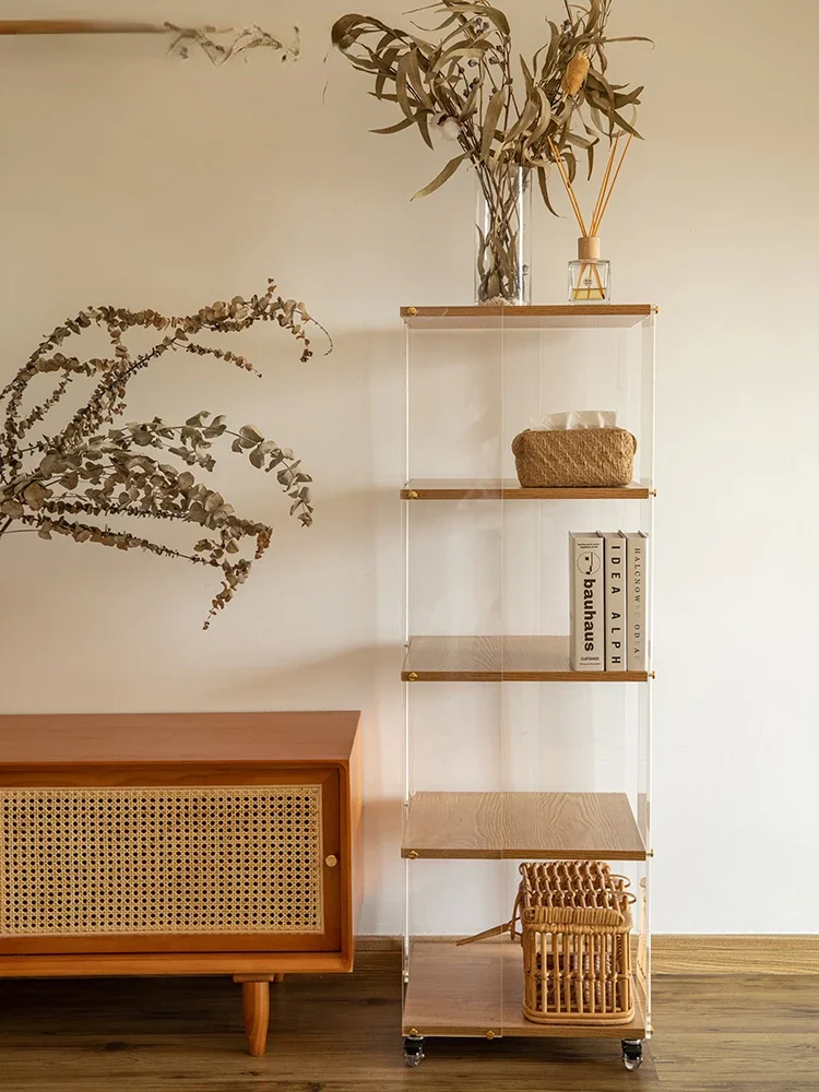

Gram Force Rotating Bookshelf Modern Minimalist Study Reading Corner Holder Movable Floor Storage Rack