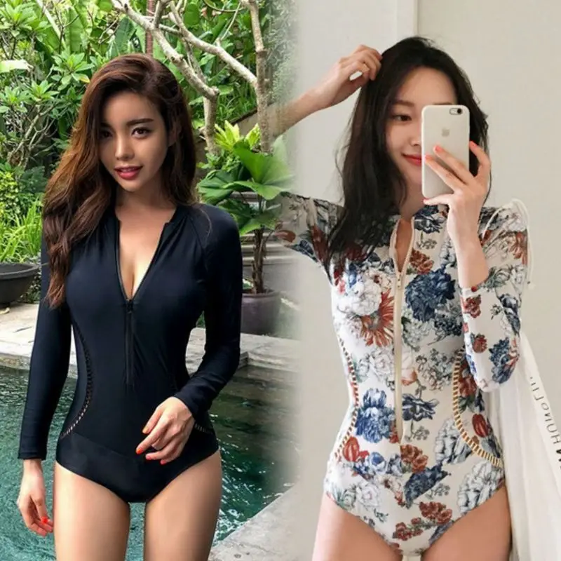 

MUOLUX 2023, спортивный женский цельный купальник с длинным рукавом и принтом, боди, купальник, пляжный костюм для серфинга