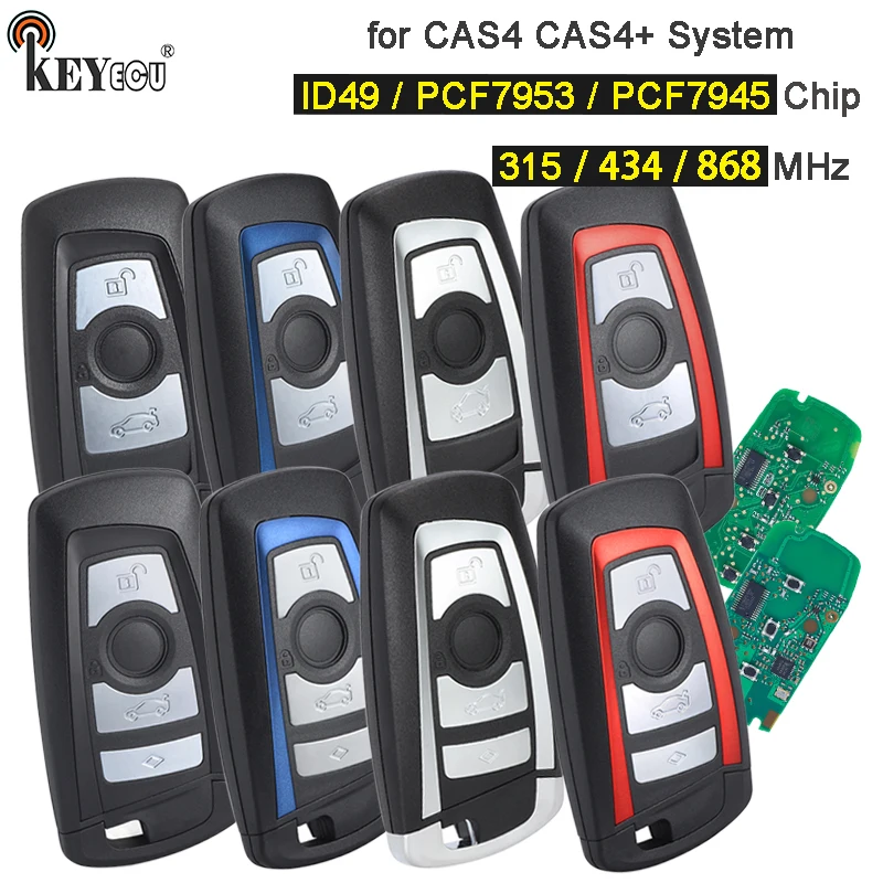 KEYECU 315/434/868 МГц PCF7953 Чип CAS4+/FEM 3-кнопочный интеллектуальный дистанционный брелок