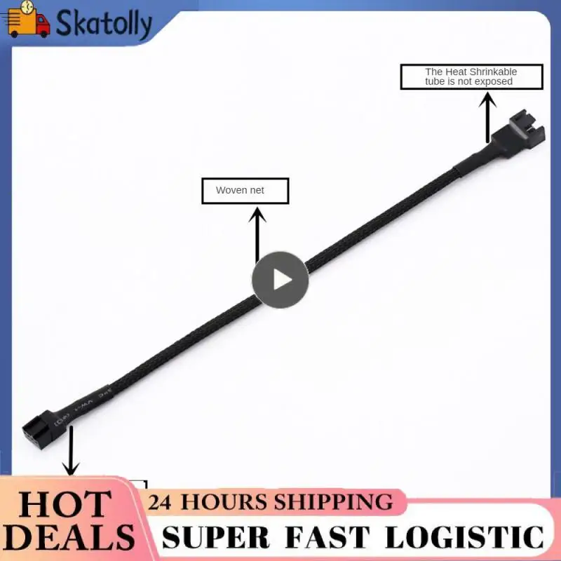 

Black Pressure Resistance Pwm Temperature Control Line High And Low Temperature Resistance Cpu Fan Cable Safe And Durable