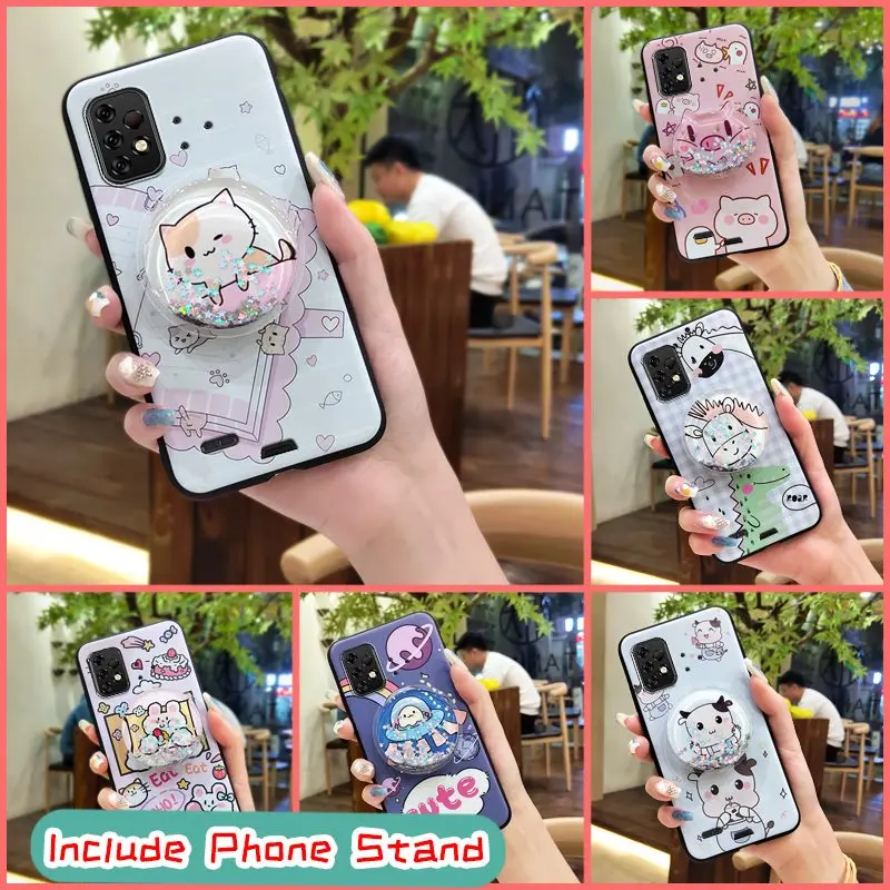 silicone anti dust phone case for umidigi bison x10 pro cartoon kickstand foothold anti knock free global shipping