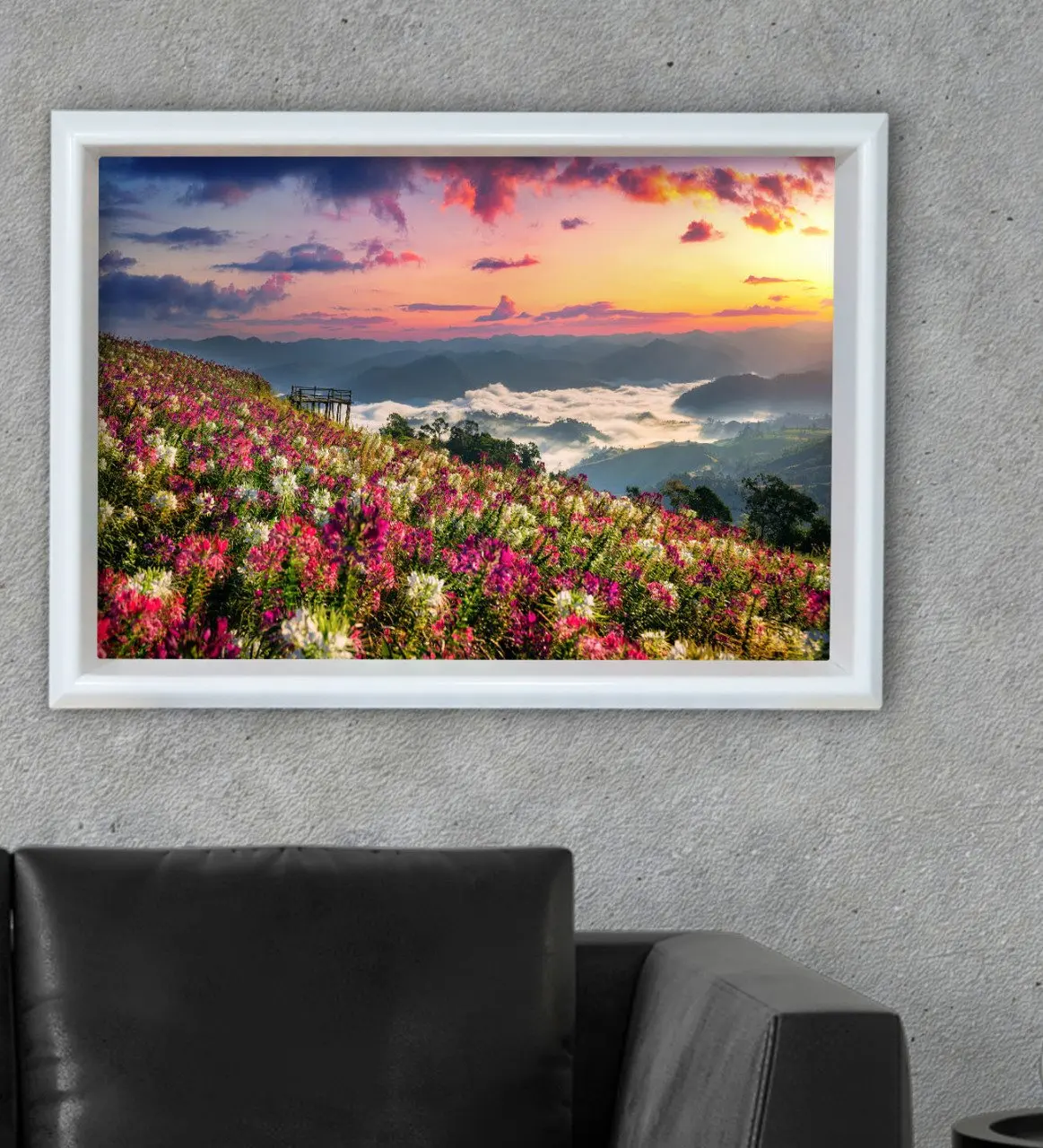 

BK Gift Flowers Design Custom Wood Framed Table 46x66cm-5