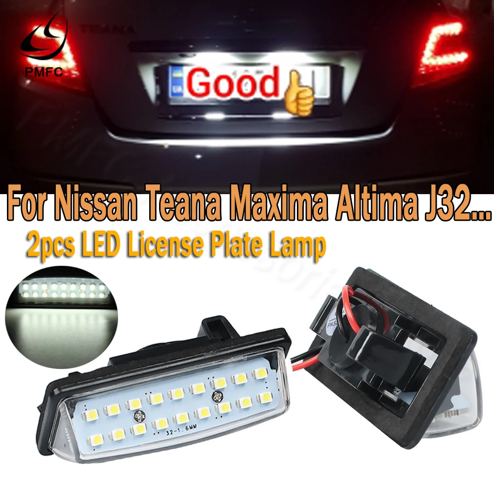 

PMFC 1LED License Number Plate Lamp Car Light 1pair 18 3528 SMD Fit for Nissan TEANA J31 J32 Maxima Cefiro Altima Rogue Sentra