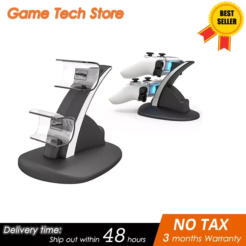 

Dual Fast Charger For PS5 Controller 5V/1.2A Type-C Charging Port LED Indicator Dock Station For Playstation 5 Gamepad Accessory