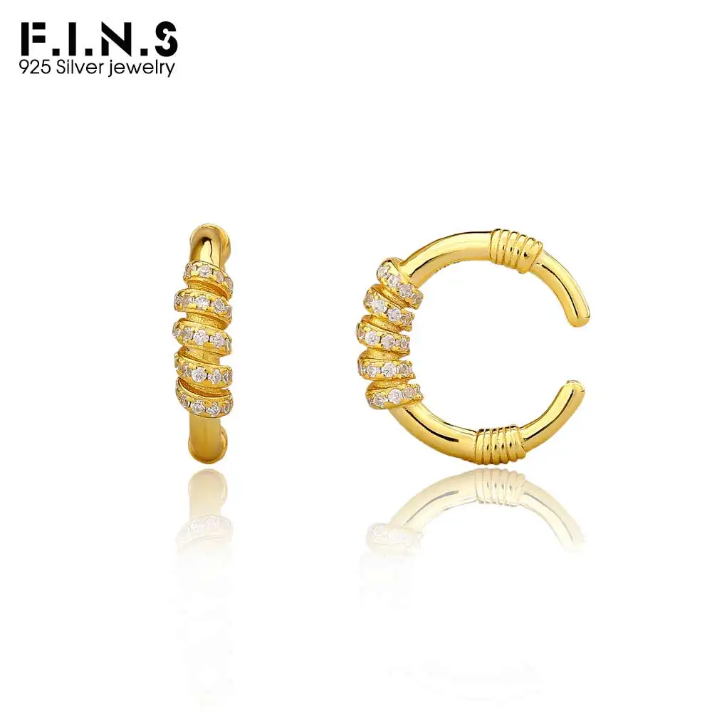 F.I.N.S 1 шт. корейские серьги-клипсы из стерлингового серебра S925 с геометрическим