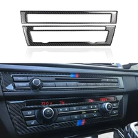 2pcs car real carbon fiber air conditioning cd control panel cover trim for bmw 5 series f10 2011 2012 2013 2014 2015 2016 2017