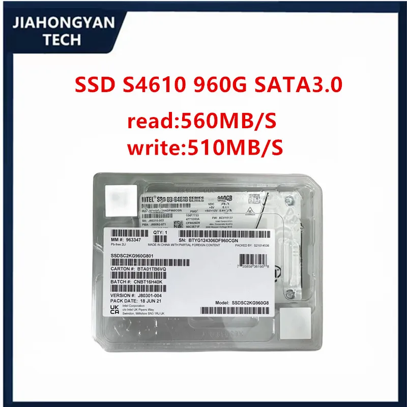 Фото Оригинальный новый твердотельный накопитель для Intel S4610 3.84T 960G 480G 2.5 SATA 3.0 Enterprise SSD №2