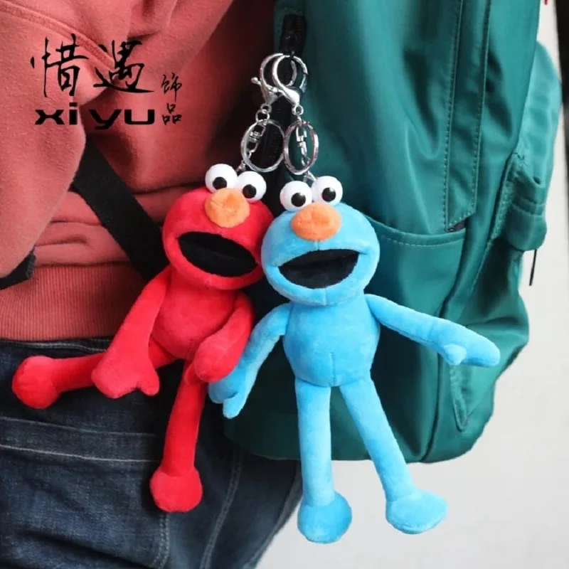 candice guo! plush toy lovely cartoon Sesame Street elmo cookies soft small key ring pendant birthday Christmas gift 1pc - купить по