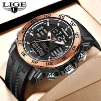 mens watch 2022 lige fashion 50m waterproof wristwatch alarm watches men sport dual display watch digital military watch for men