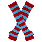 Женские полосатые длинные вязаные перчатки без пальцев, рождественские аксессуары