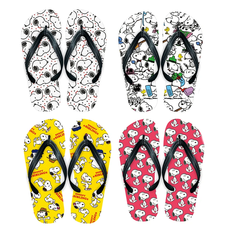 Шлепанцы пляжные Нескользящие с мультяшным принтом сандалии для отдыха удобные