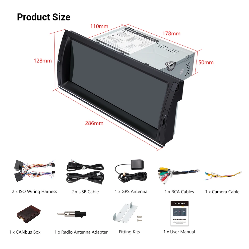 XTRONS 10.25'' Car Radio Android 11 Hexa Core 4+64 Stereo Player For BMW X5 E53 1999-2006 Built-in DSP CarAutoPlay AA GPS - купить по