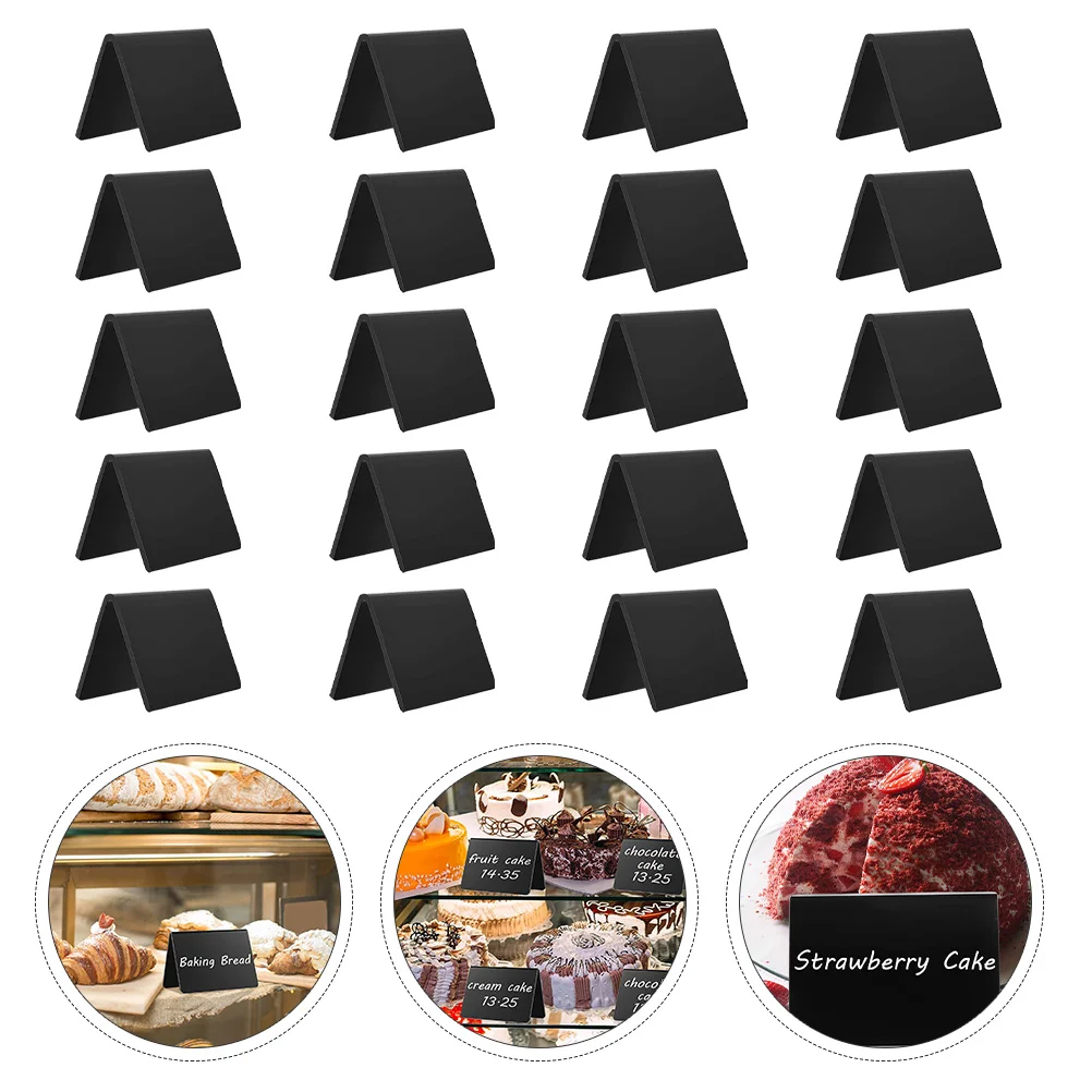 

20pcs Desktop Message Blackboards Acrylic Sign Chalkboards for Shop (Black)