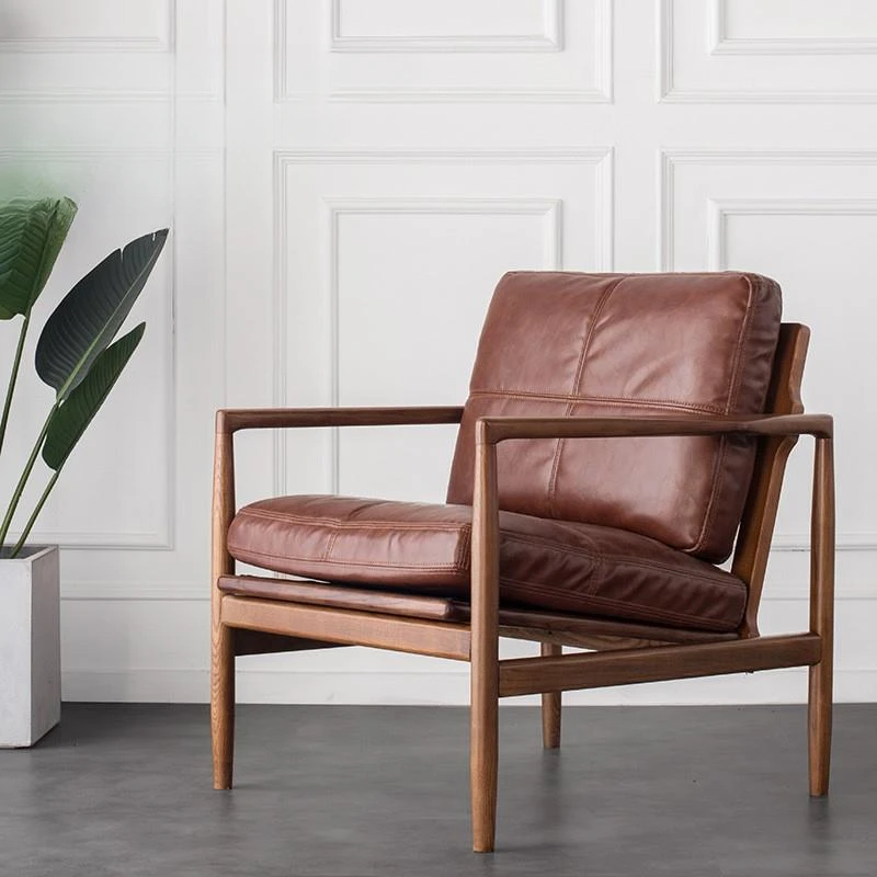 Диван для одного человека из белого вощеного дерева скандинавский верхний слой