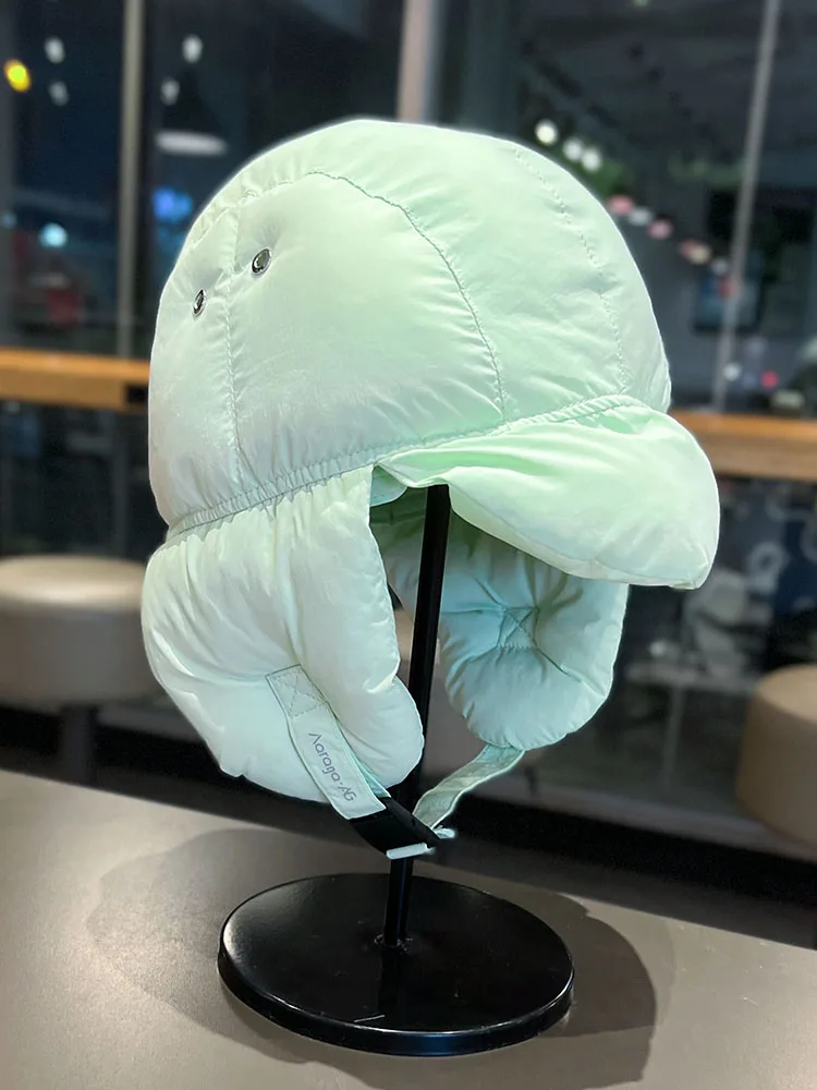 Пуховая шапка мужская и женская зимняя ветрозащитная морозостойкая теплая Lei Feng