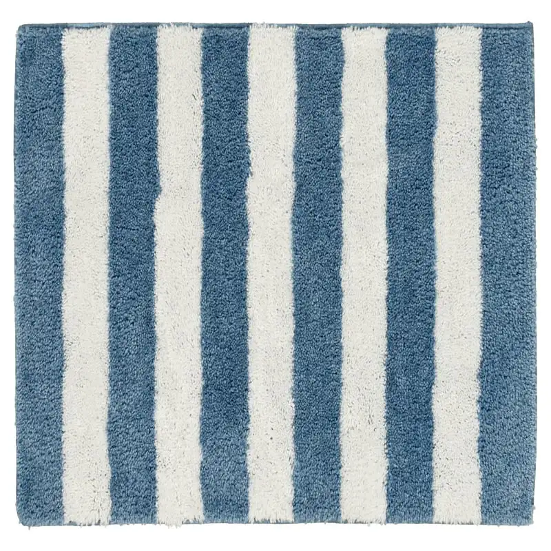 

Stripe 21 in. x 34 in. Washable Bath Rug Basin /White