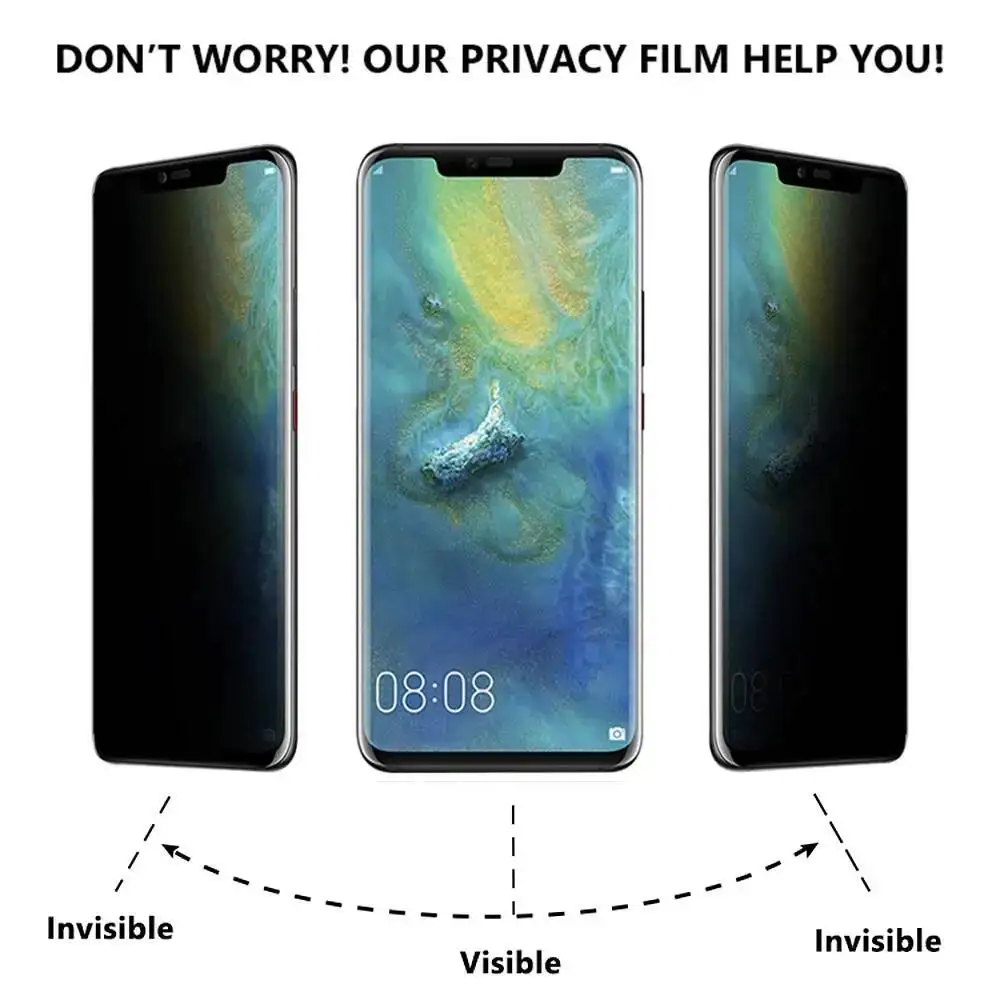 Фото Защитная пленка для экрана с полным покрытием для Huawei Mate 20 30, антишпионское закаленное стекло для Mate20 Mate30 Pro, антибликовая пленка №2
