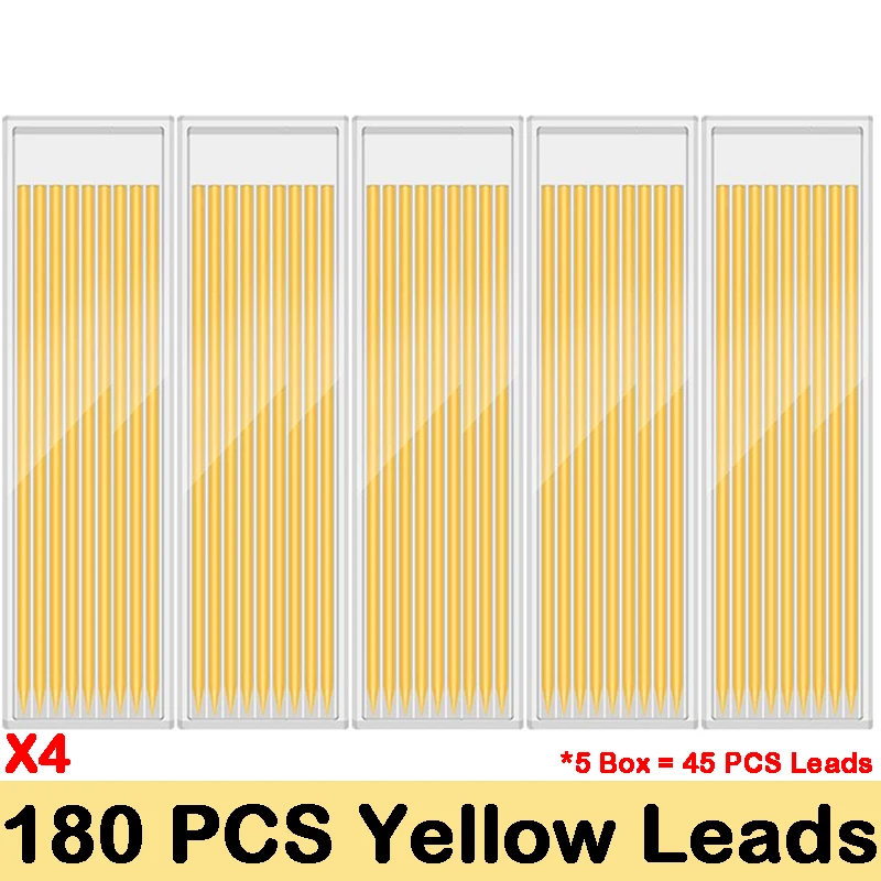 Карандаш плотничный со сменными стержнями и встроенной точилкой 45/90/180 шт.