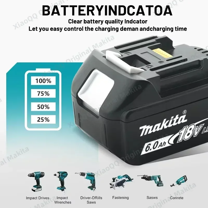 Литиевая аккумуляторная батарея Makita 18 В 5 0/6 0/9 0 Ач со светодиодным индикатором