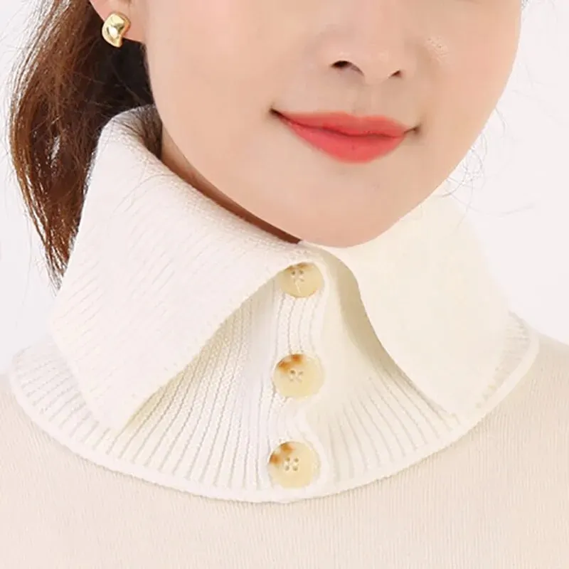 Женская Мода Со Съемными Пуговицами Вязаный Капюшон Зимний Теплый Защитный