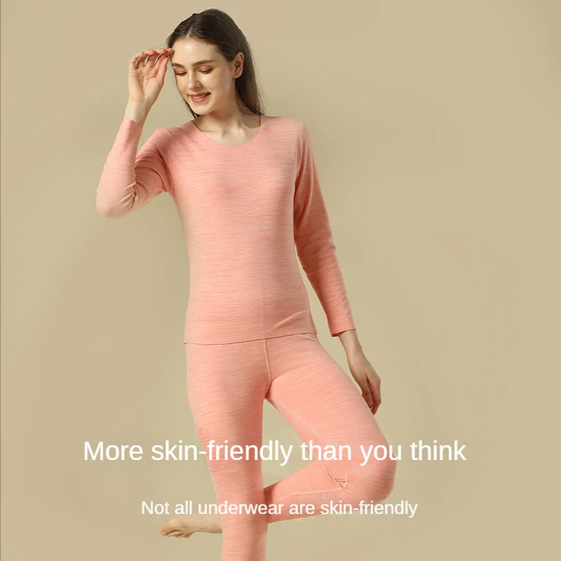 Thermal Underwear Men's Seamless Thickened Long Johns Top & Bottom Women's Suit Underwear Fleece-Lined Suit