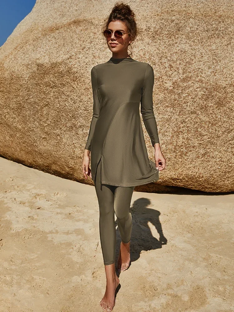 Летние мусульманские купальники Burkini женский купальник из 2 частей большого