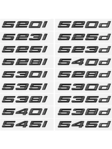 Для BMW 5 серии E39 E60 E61 F10 F11 G30 520d 523d 525i 528i 530i 535i 540i Автомобильный Стайлинг Багажник Буква Эмблема Задняя Крышка Логотип Черный