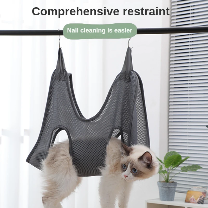 

Cat Grooming nail cutting anti scratch bite fixed bag bath Trimming Restraint Bag Pet Beauty hammock hanging Pet Supplies