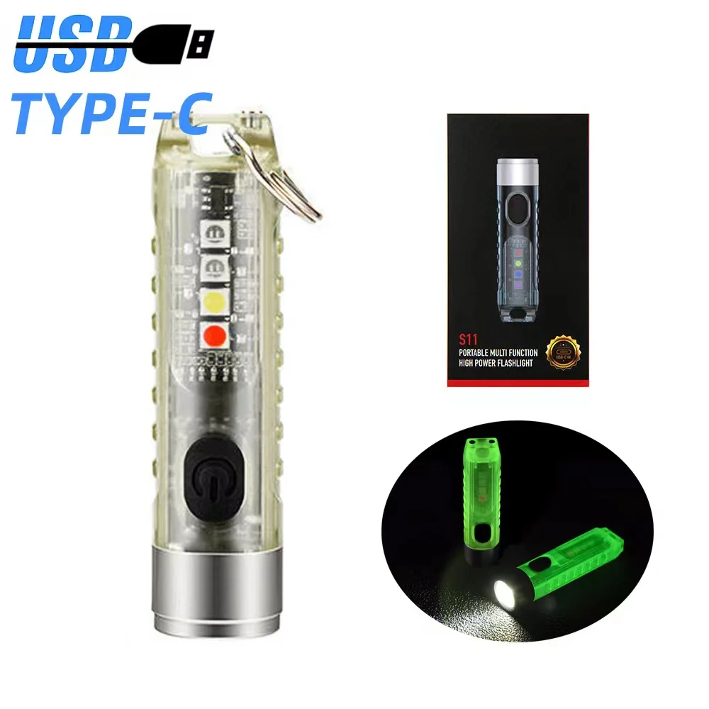 

MINI Powerful Flashlight S11 EDC Flash Light With Strong Magnetic Work Light IP65 Waterproof camping light with UV Torch