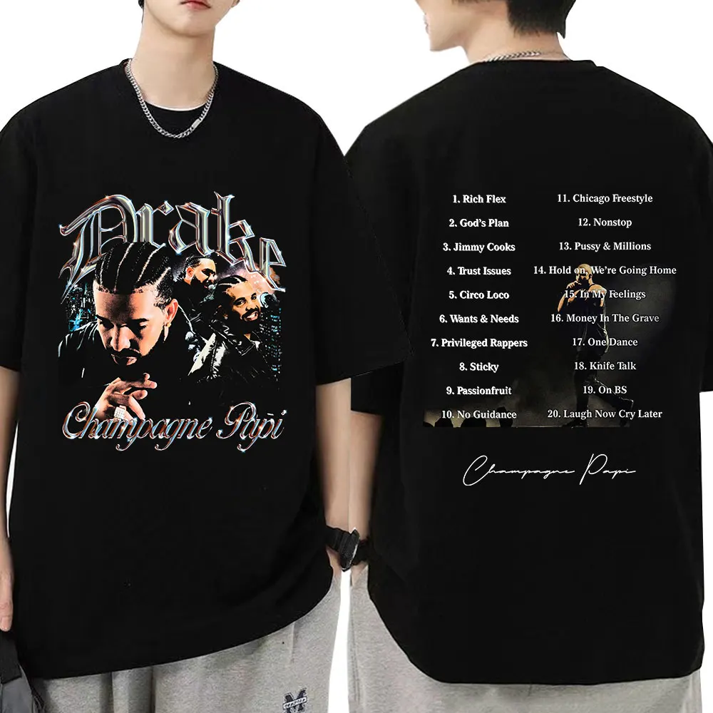 

Rapper Drake T-shirt High Quality Concert T Shirt Men Clothes Vintage Gothic Hip Hop Oversized Short Sleeve T-shirts Streetwear