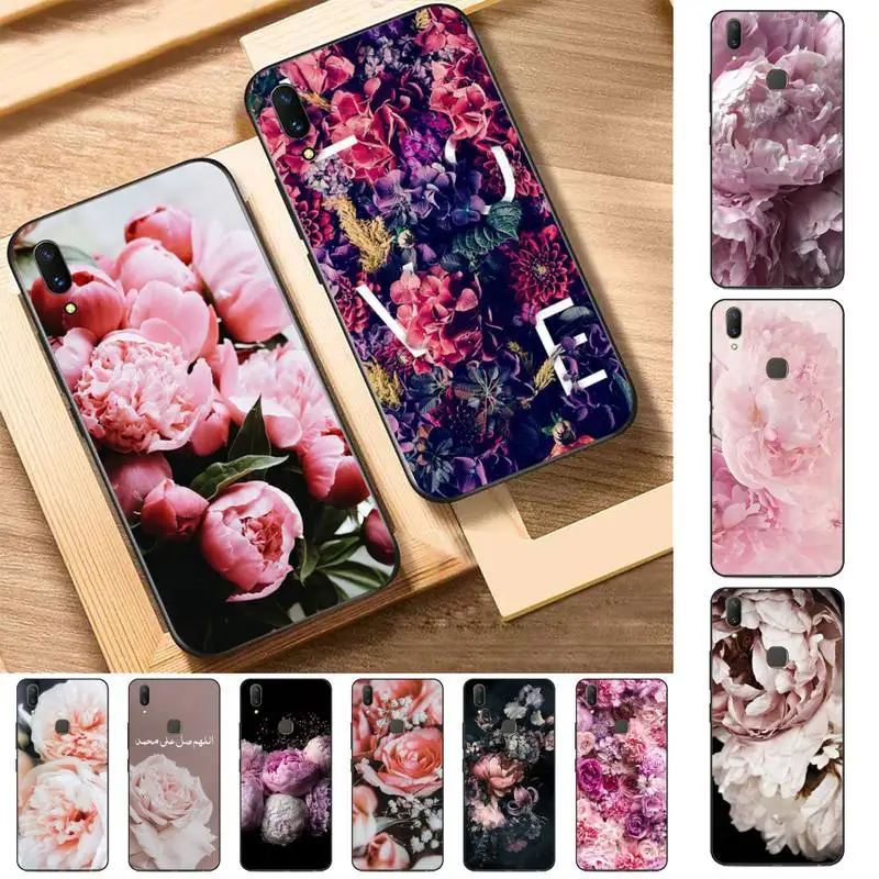 

Flower Pink Peonies Peony. Phone Case for Vivo Y91C Y11 17 19 17 67 81 Oppo A9 2020 Realme c3