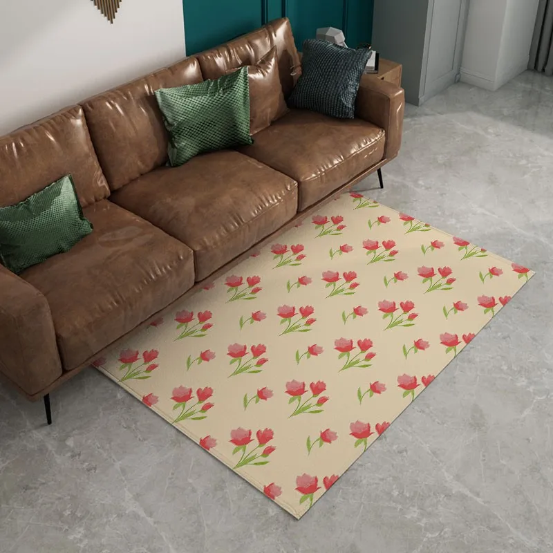 Бархатный короткий флисовый ковер Reese для гостиной прикроватный коврик в