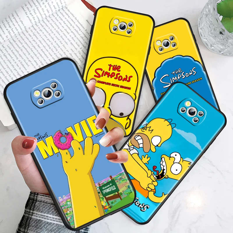 

Bart Cartoon Simpsons For Xiaomi Poco M4 X4 X3 F3 GT NFC M3 C3 M2 F2 F1 X2 Pro Mi Mix3 Silicone Black Phone Case