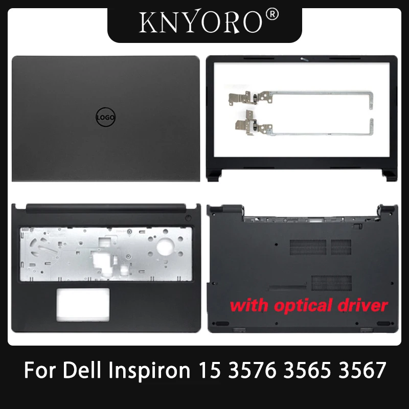 

New Top Case For Dell Inspiron 15 3576 3565 3567 LCD Back Cover Upper Bottom Shell Lower Cover Front Bezel Hinges Black 04F55W