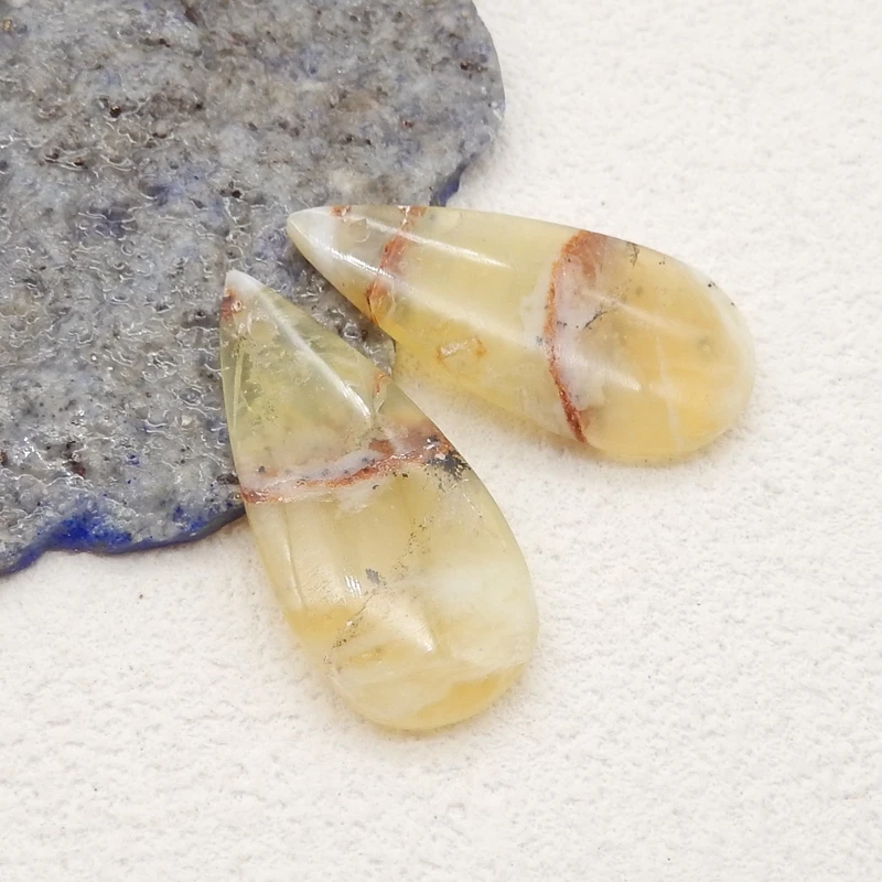 Полудрагоценные ювелирные изделия натуральный камень желтый опал модные